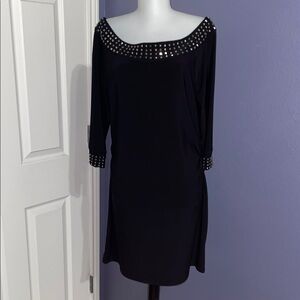 White House Black Market - Black Studded Dress - Size L